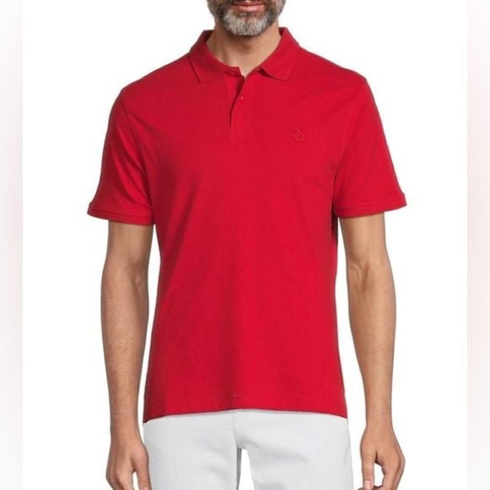 Roberto Cavalli Men's Embroidered Logo Polo Sz L Red Golf Short‎ Sleeve Casual